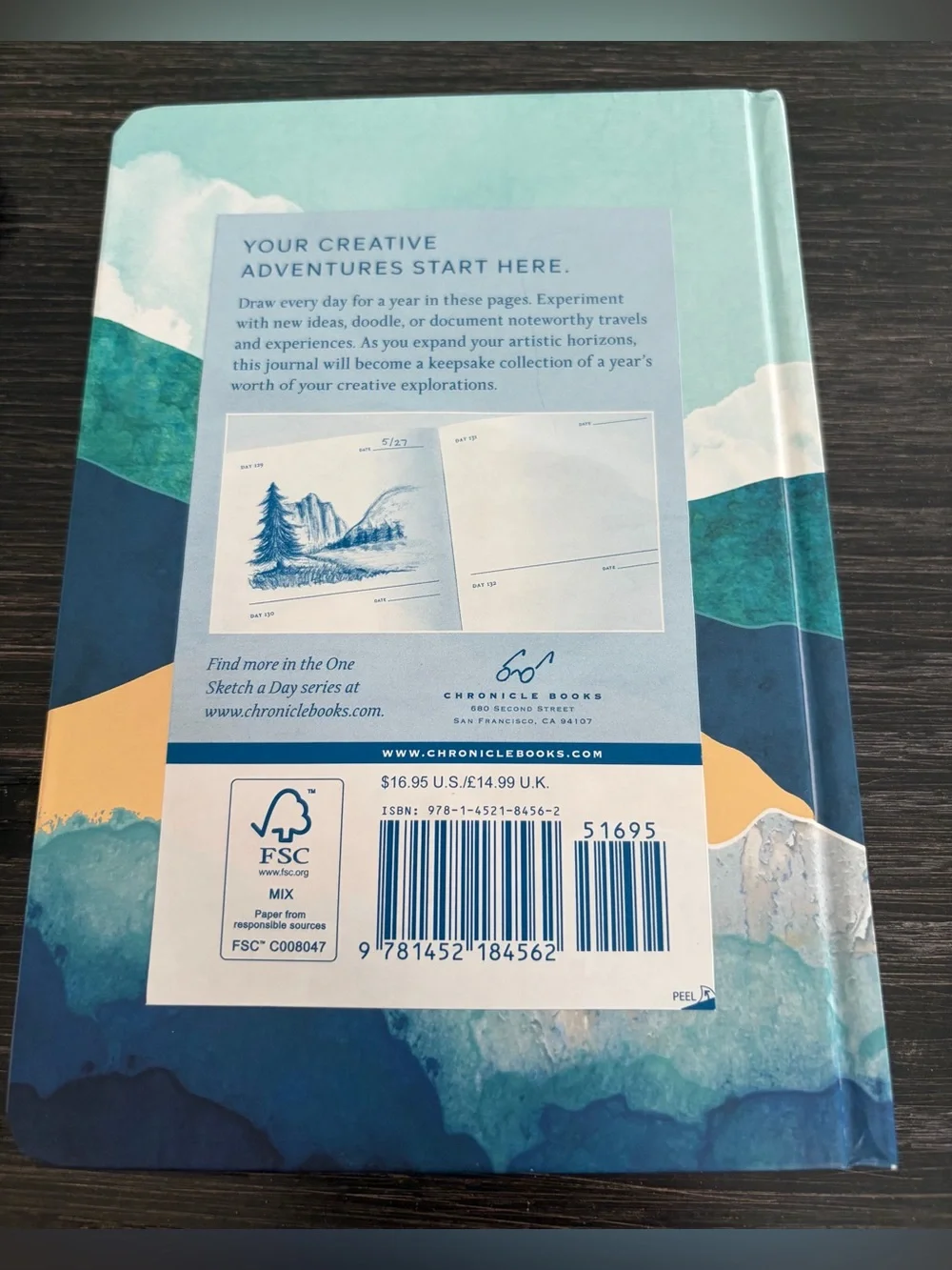 Chronicle Books One Sketch a Day Journal - Teal, Navy & Gold
